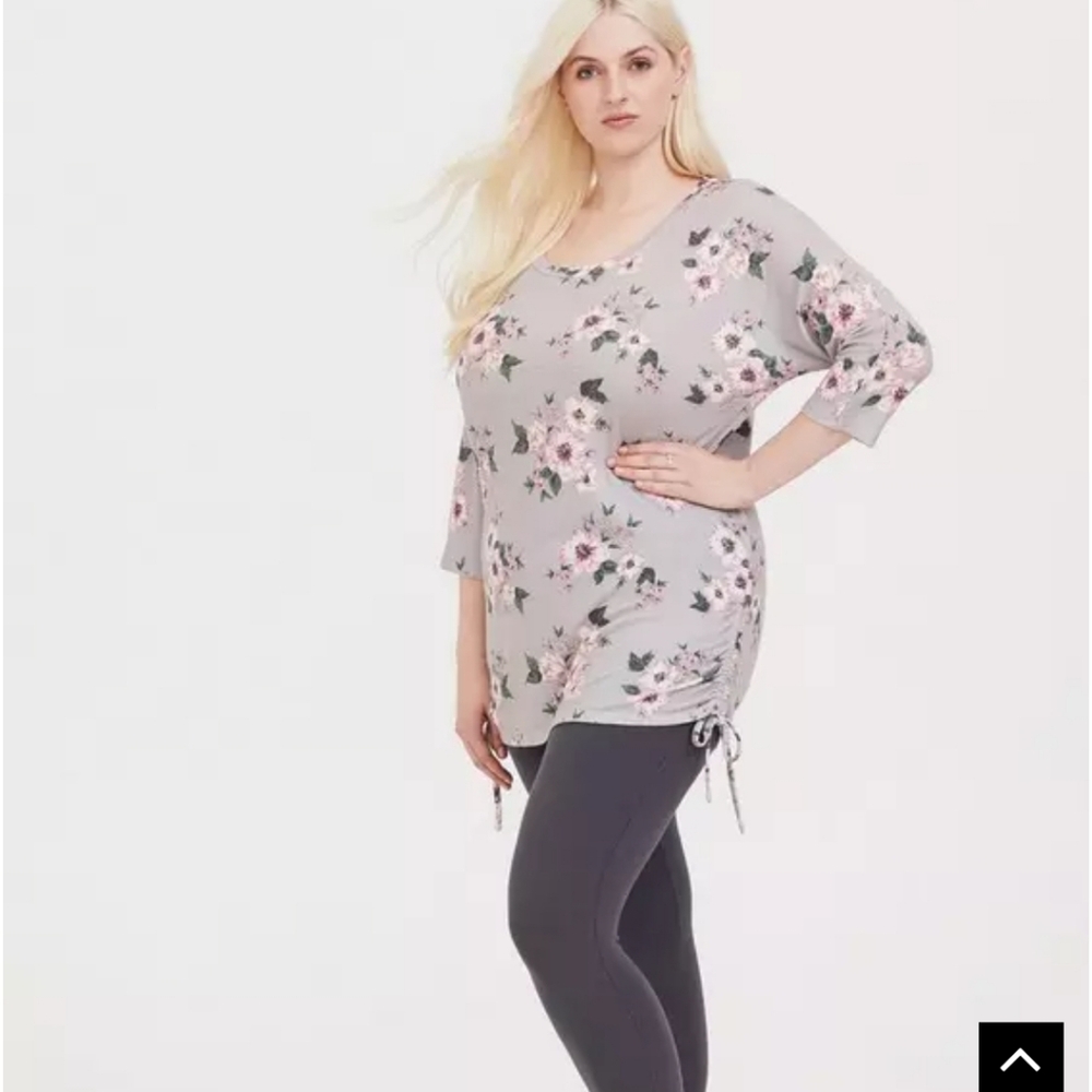 Torrid Pullover 3/4 Sleeve Cinched Tunic Sweater